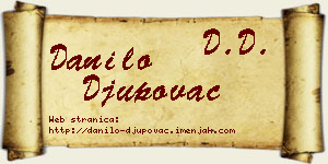 Danilo Đupovac vizit kartica